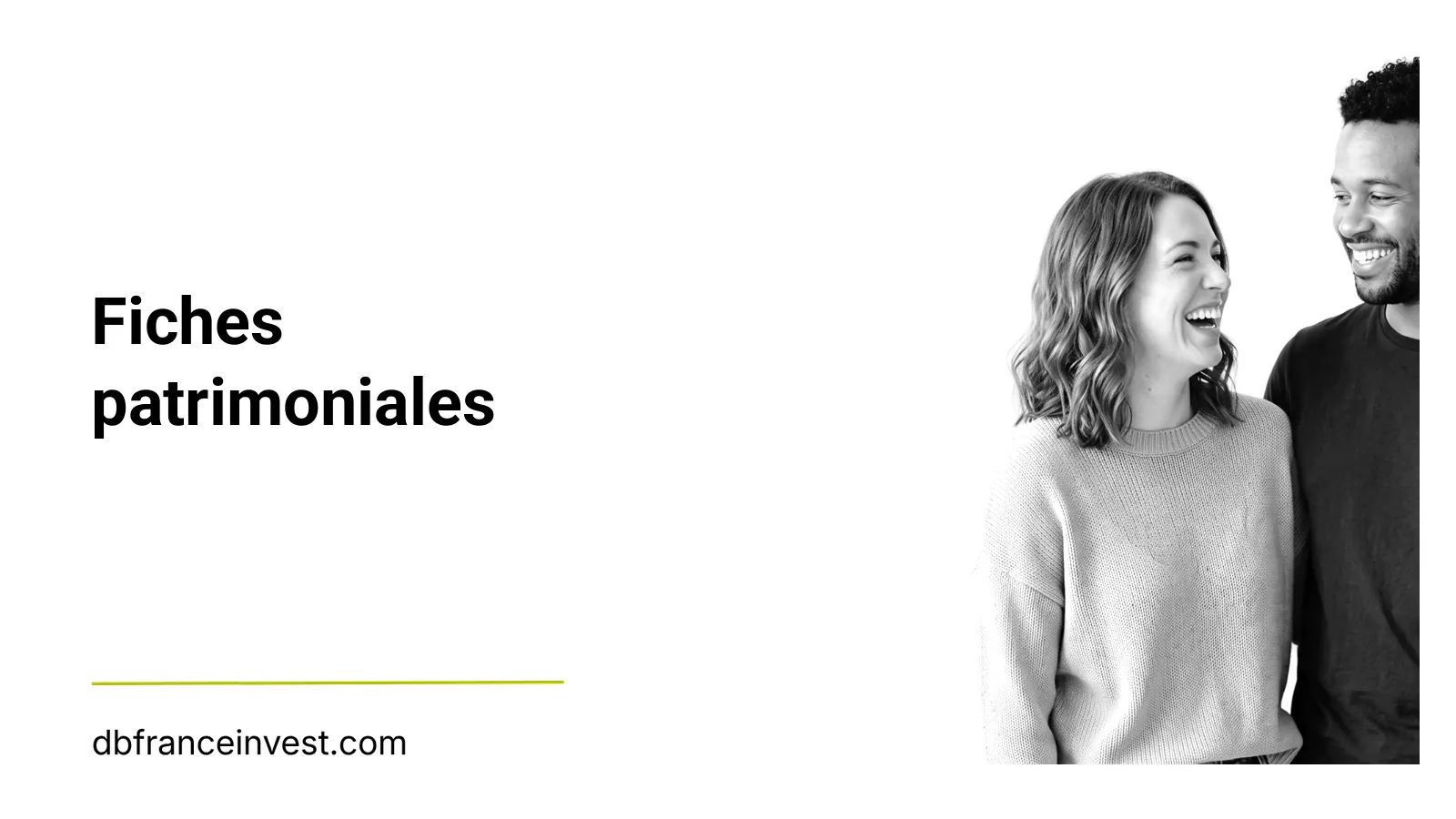 Couple complice, illustration des fiches patrimoniales de DB France Invest