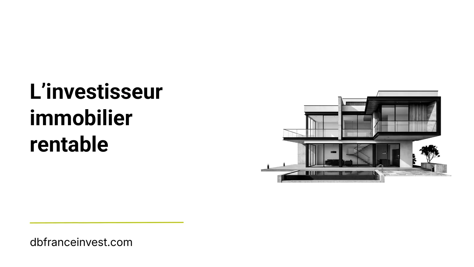 Villa contemporaine à étages, en noir et blanc, évoquant l'investissement immobilier locatif